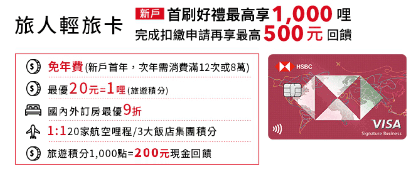 2026上半年無腦信用卡推薦排名|ptt跟dcard熱門高回饋信用卡優惠 - 第12張圖 旅遊信用卡推薦:匯豐旅人御璽卡