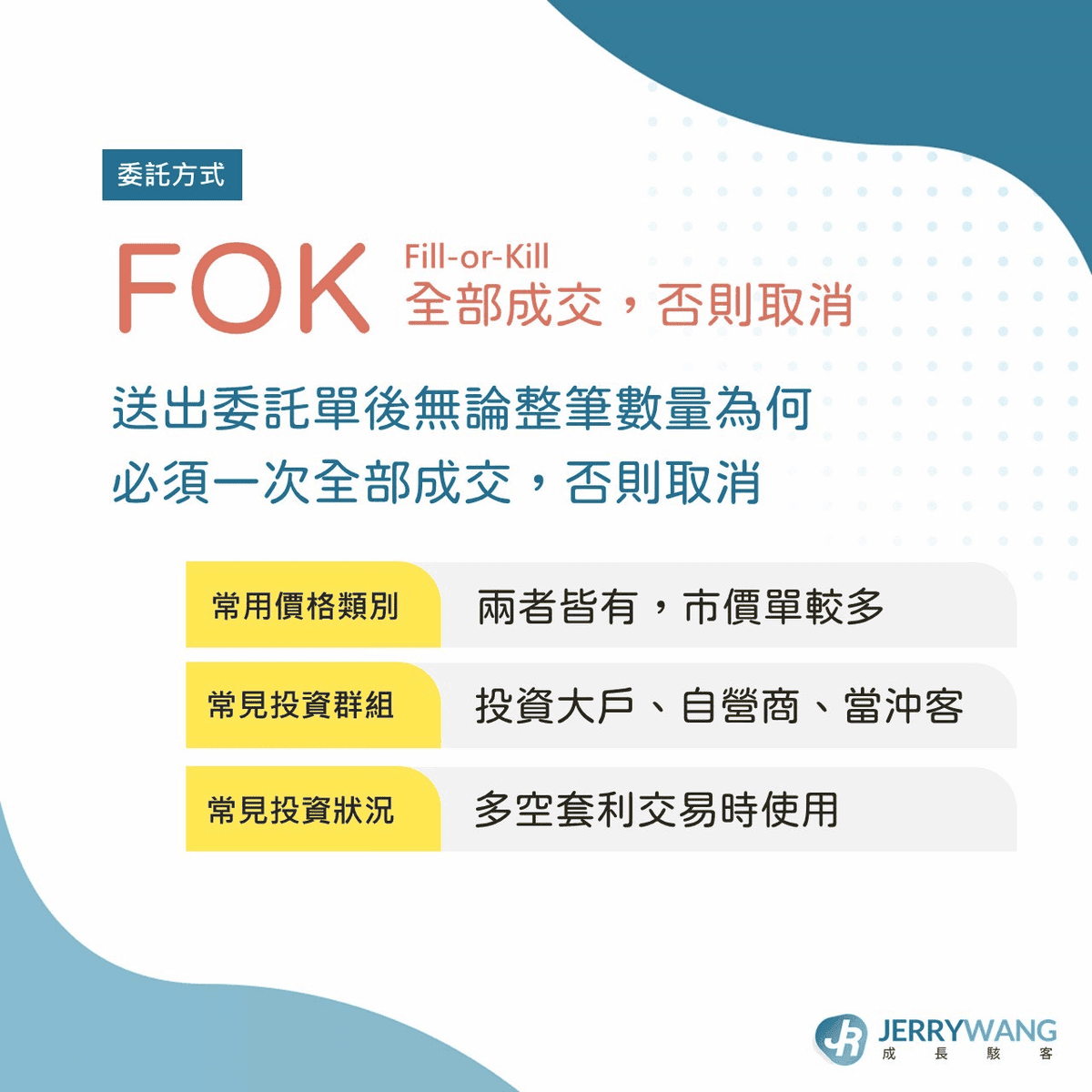 股票ROD/IOC/FOK是什麼意思與差別?下單必知限價市價委託條件 - 第4張圖 委託條件FOK(Fill-or-Kill): 立即全部成交否則取消