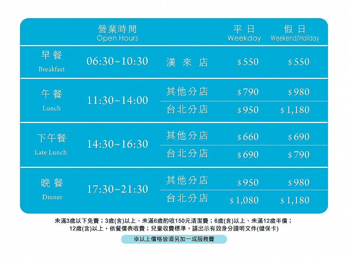 漢來海港信用卡刷卡優惠2026|line pay/信用卡/街口支付高回饋攻略 - 第1張圖 漢來海港吃到飽費用:
