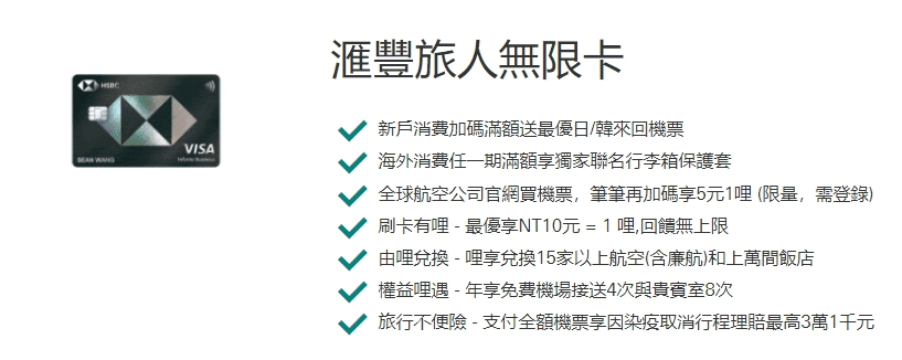 匯豐旅人卡優惠回饋評價整理