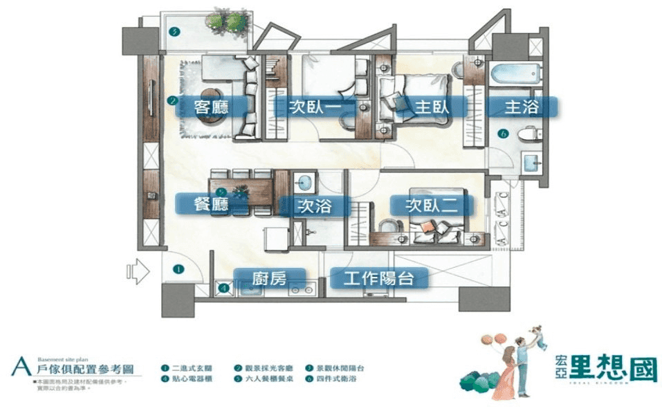 【宏亞里想國】台中沙鹿區預售屋建案評價|2~3房分析賞屋心得 - 第11張圖 宏亞里想國(大樓)建案三房心得介紹