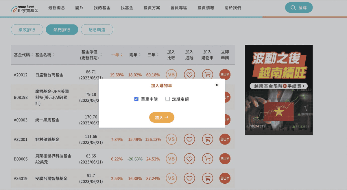 鉅亨買基金平台投資使用心得!網站基金投資教學與申購0手續費優惠 - 第3張圖 鉅亨買基金平台投資使用心得!網站基金投資教學與申購0手續費優惠