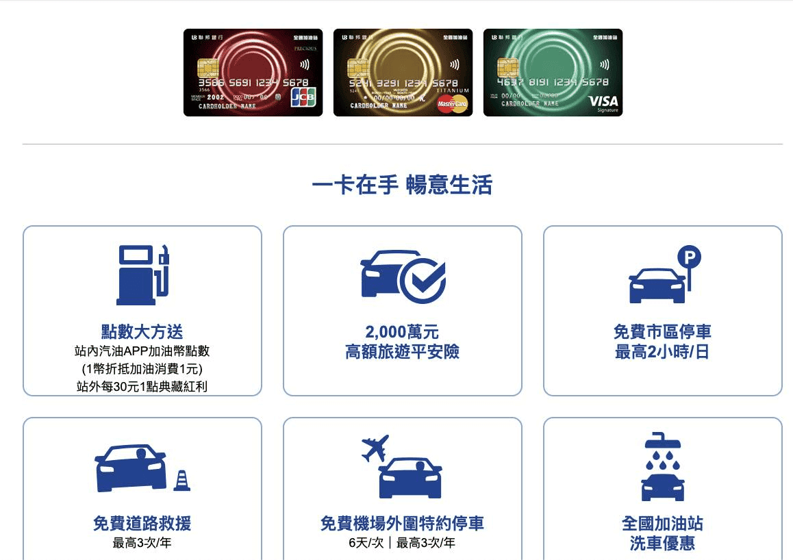 免費市區停車信用卡推薦2024|5張信用卡停車權益優惠攻略 - 第6張圖 市區停車信用卡推薦:聯邦全國加油聯名卡