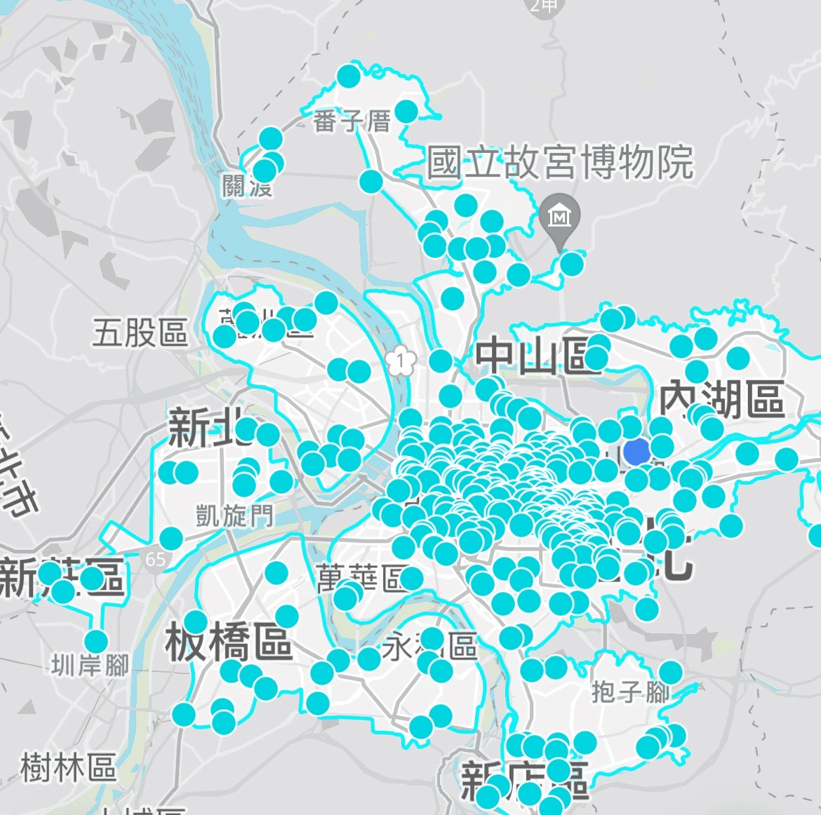 GoShare共享機車雙北營運範圍