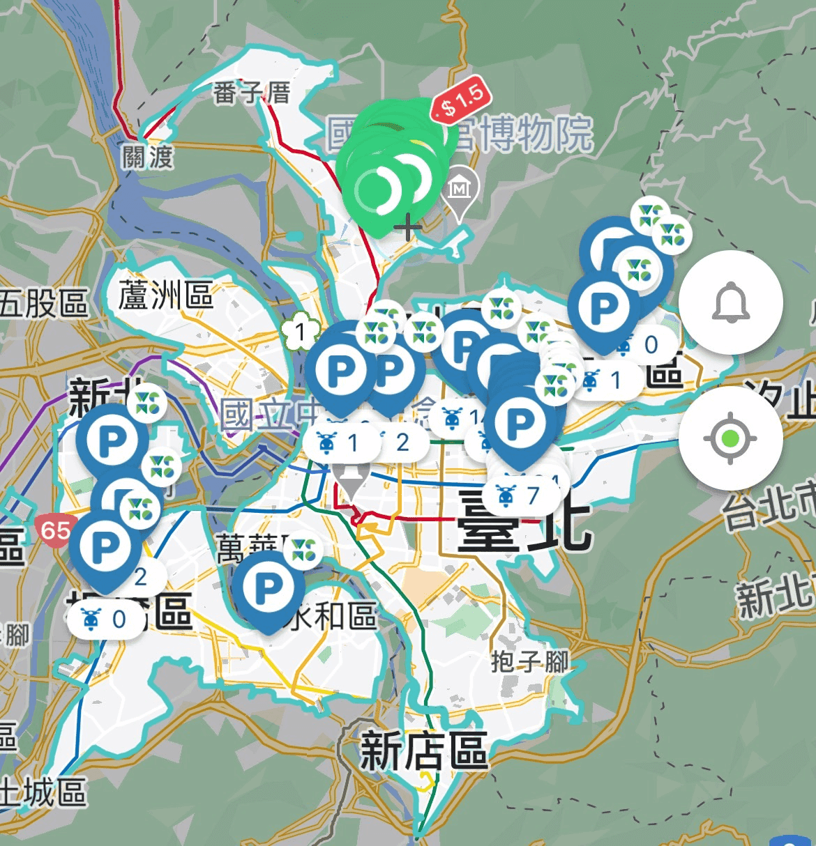 WeMo 共享機車雙北營運範圍