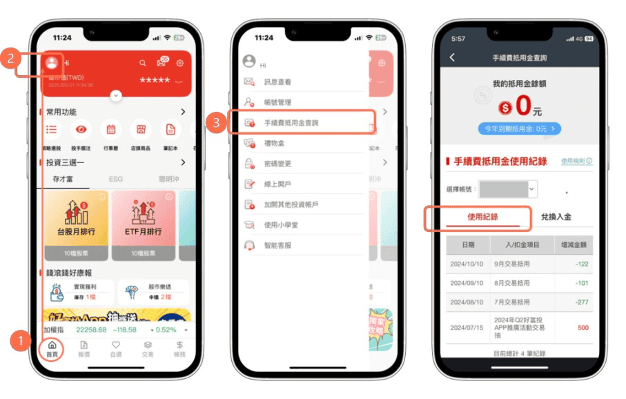 富果元富新戶好禮三：交易滿額再送手續費抵用金