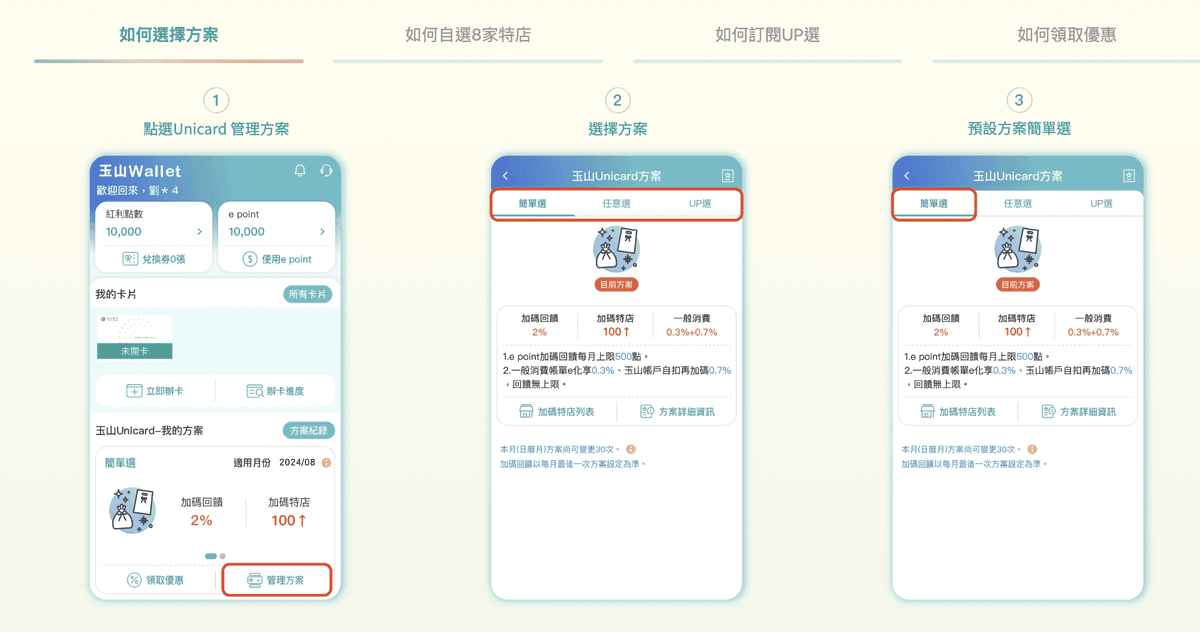 玉山Unicard優惠回饋2026|Line Pay/家樂福/日本韓國海外攻略 - 第3張圖 玉山unicard如何切換權益